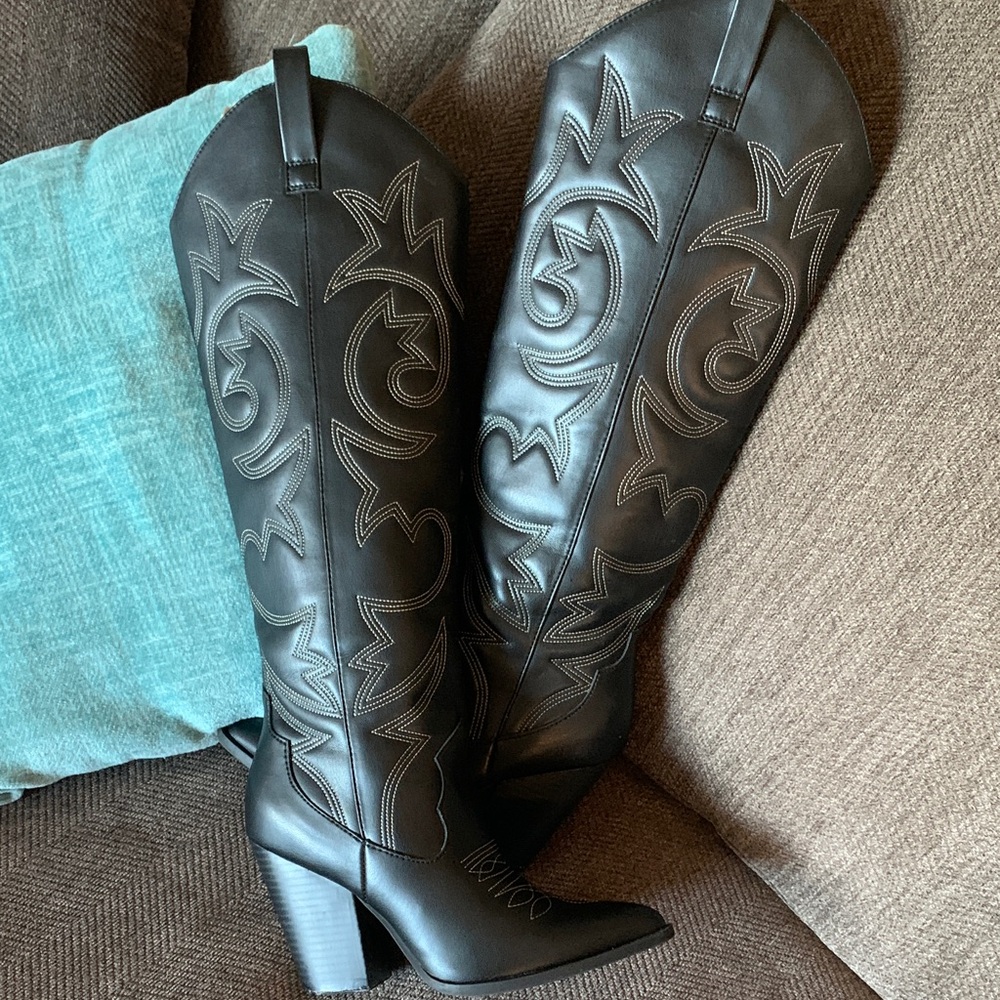 Steve Madden lasso Lincoln Western Leather Boots sz 5.5 - Picture 2 of 8